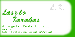 laszlo karakas business card